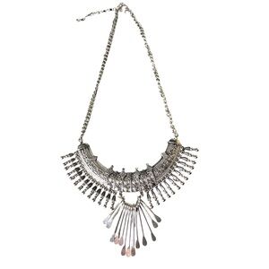 Silver Boho Statement Necklace